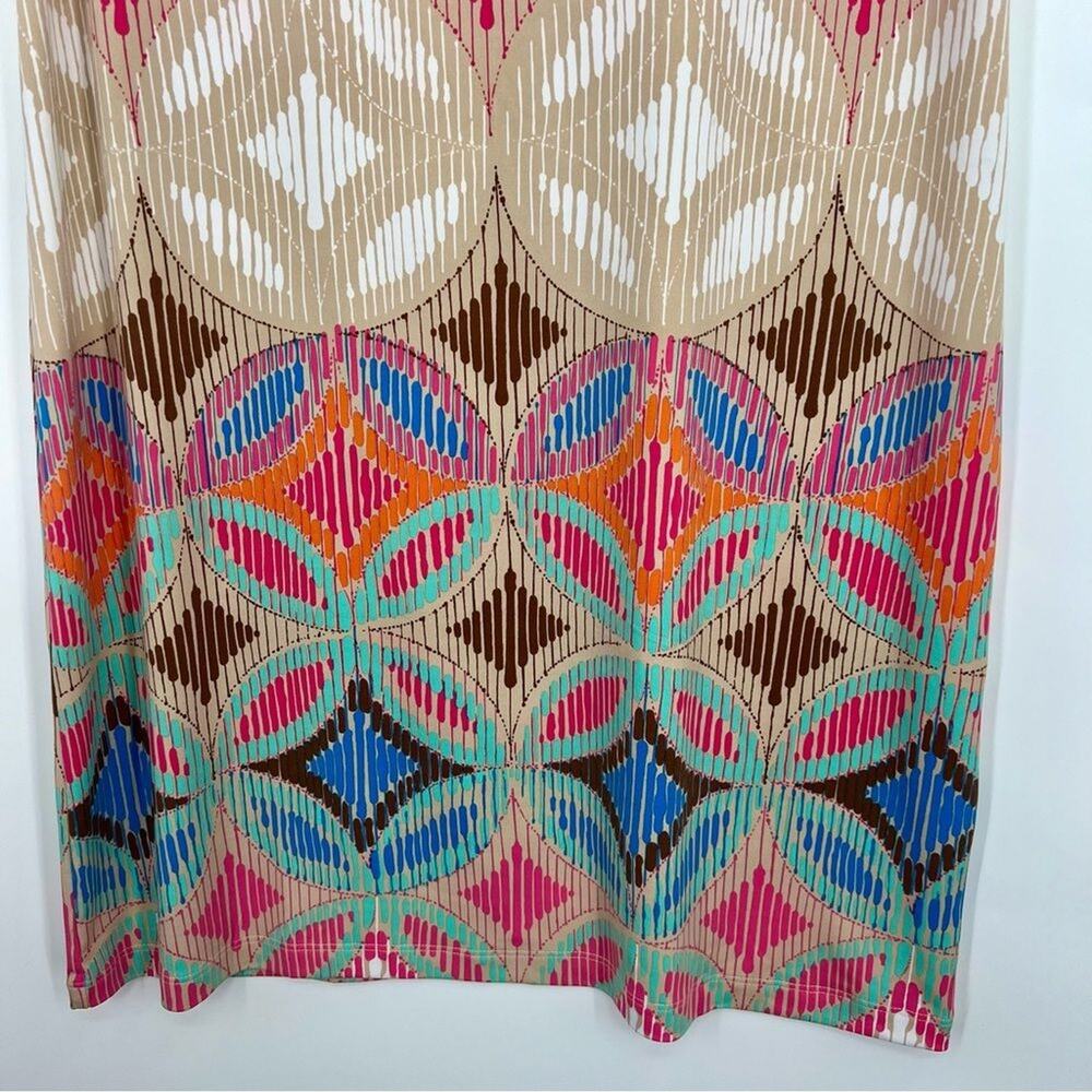 Tori Richard Honolulu Multi Colour Stretch Polo T- Shirt Mini Dress Striped L - Picture 3 of 7